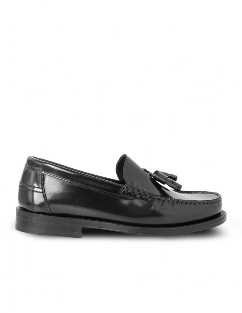 Mocasín Piel Borlas Negro PERA LIMONERA