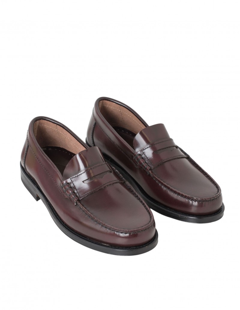 mocasin de piel burdeos