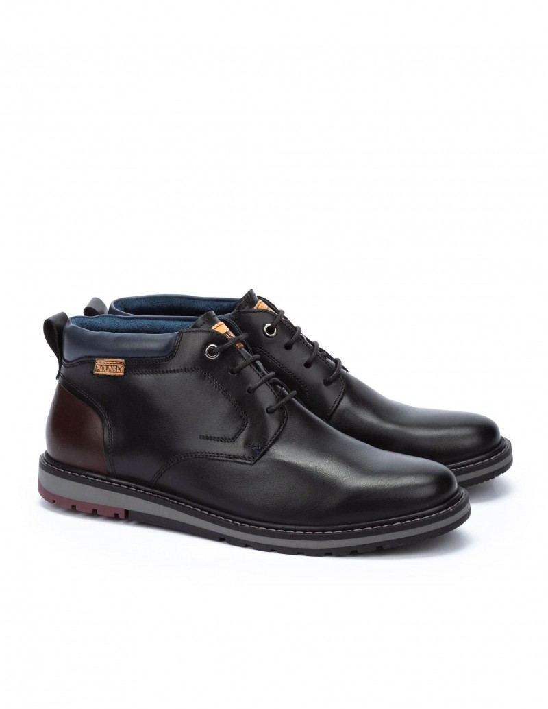 PIKOLINOS Botines Cordones Piel Negros 2