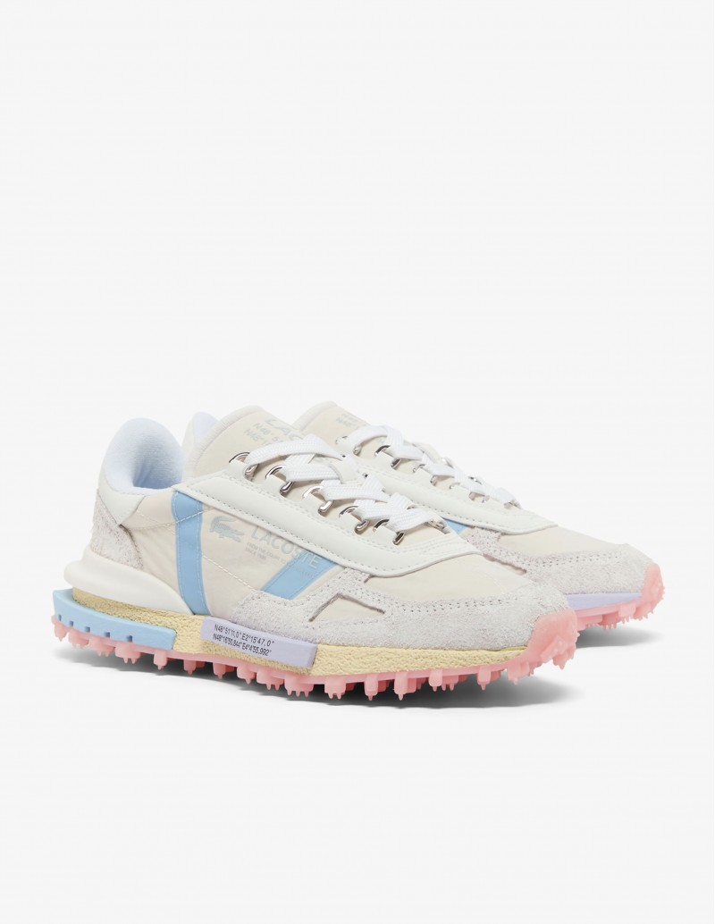 lacoste beige tonos azules, malva, amarillo y  rosa