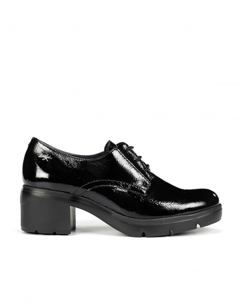 FLUCHOS Blucher Tacón Charol Negro Fugaz