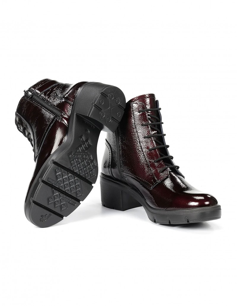 botines burdeos charol