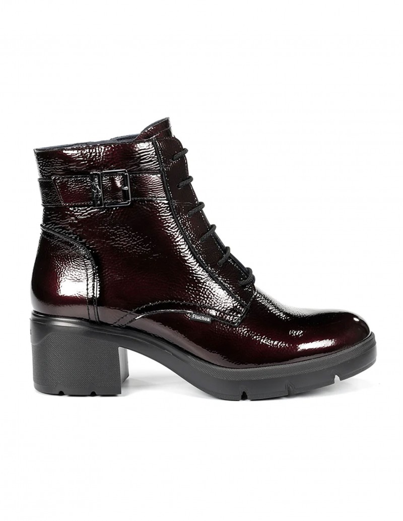FLUCHOS Botines Charol Burdeos Fugaz