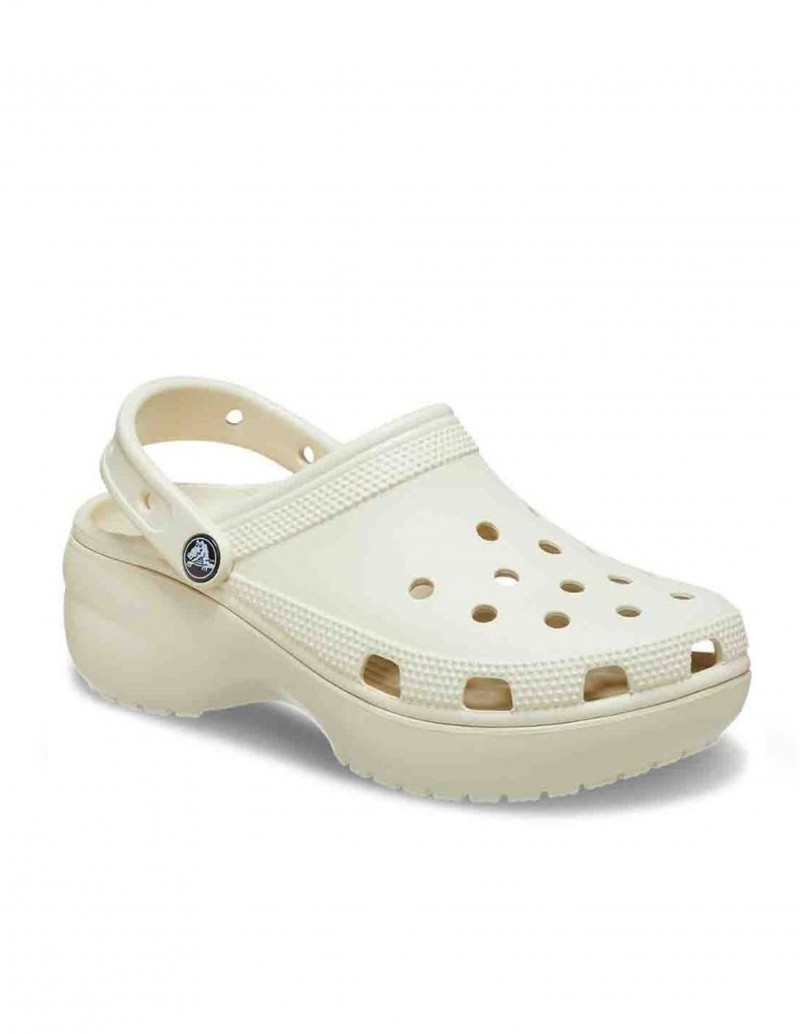 crocs beige plataforma