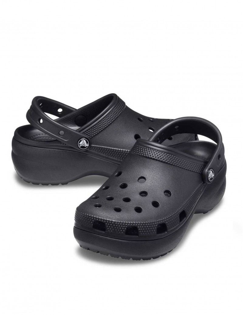 crocs negros plataforma