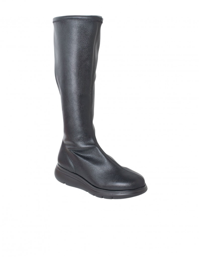 Bota cuña baja de polipiel texturizada