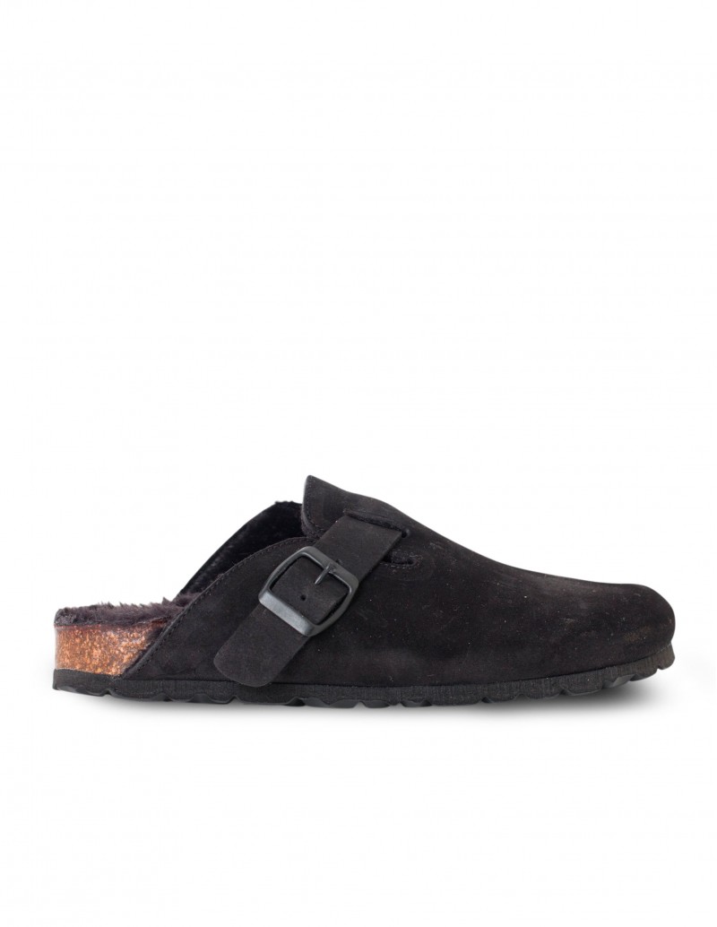 AUTENTI Zueco Forrado Pelo Negro