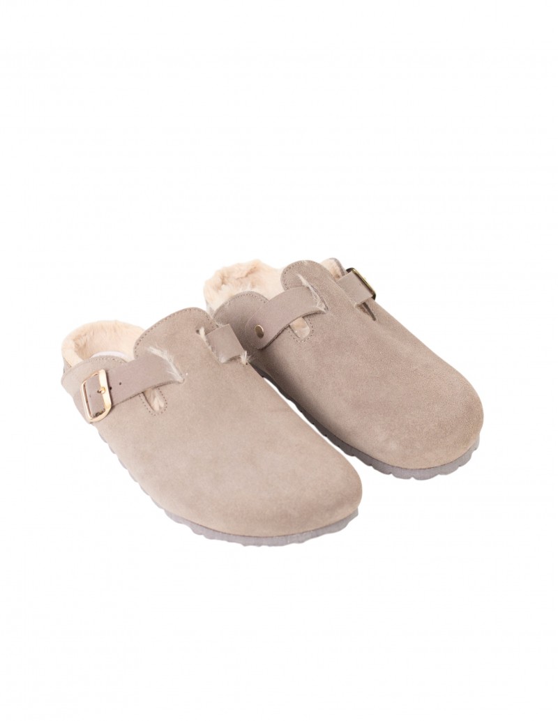 AUTENTI Zueco Forrado Pelo Gris 2