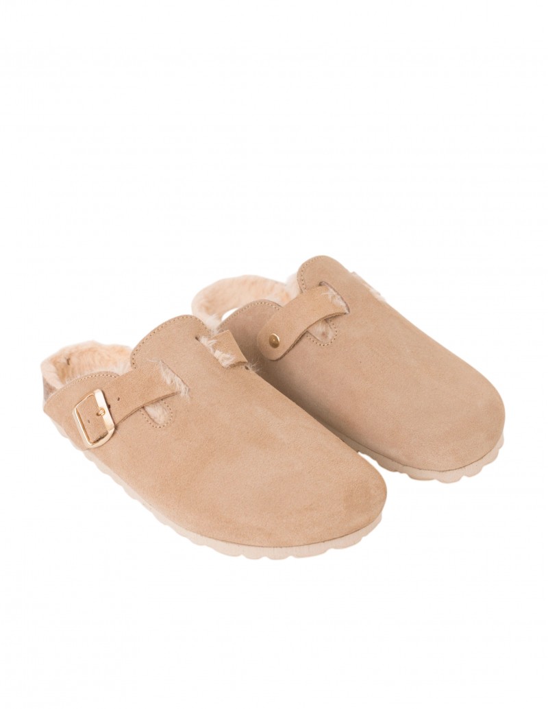 AUTENTI Zueco Forrado Pelo Taupe 2