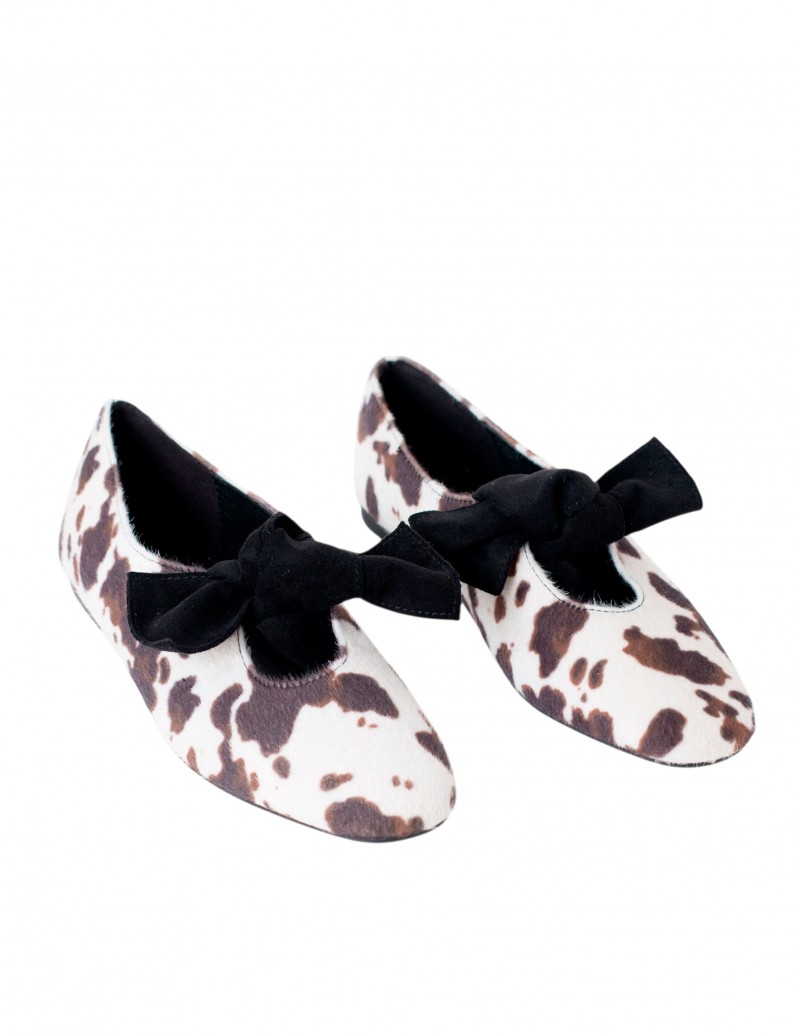 Bailarinas estampado vaca con lazo
