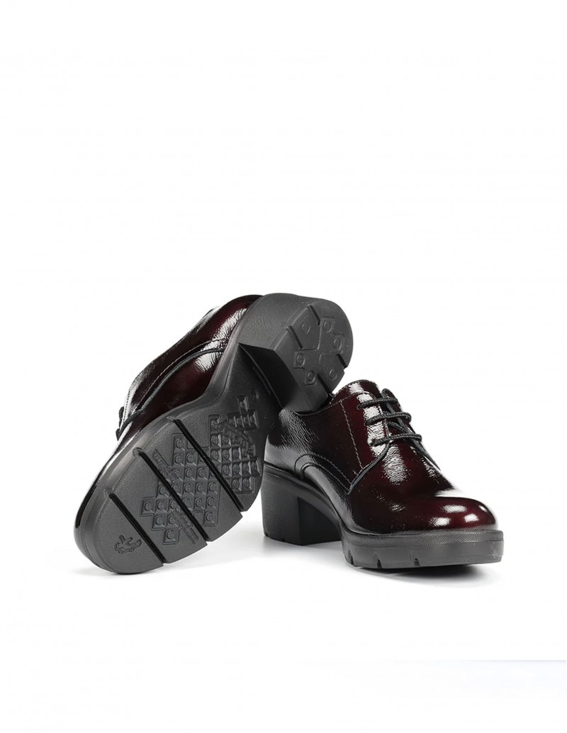 zapato blucher de tacón burdeos