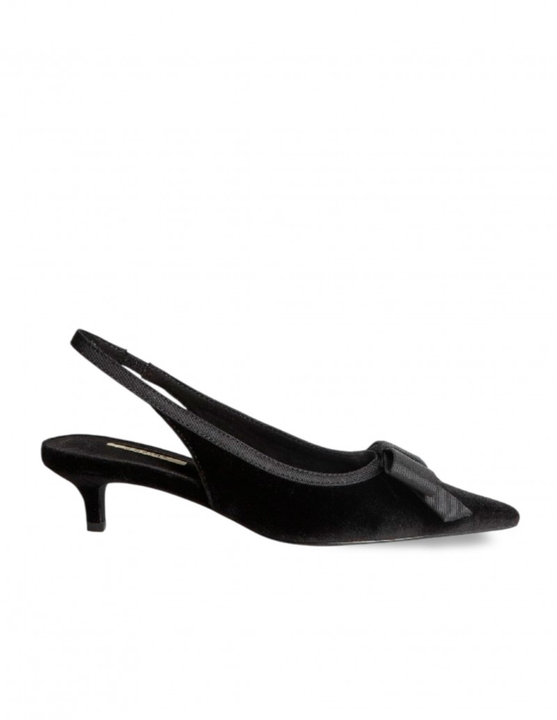 CORINA Zapato Kitten Heel Terciopelo Negro