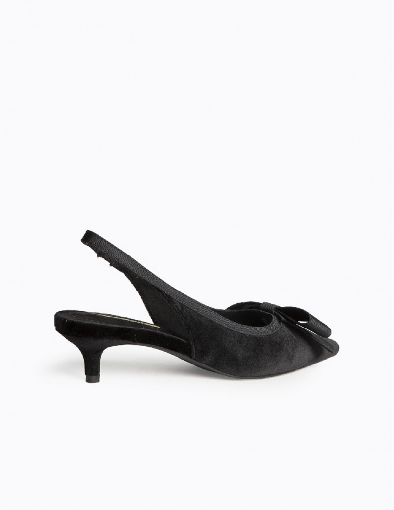 zapato kitten heel terciopelo