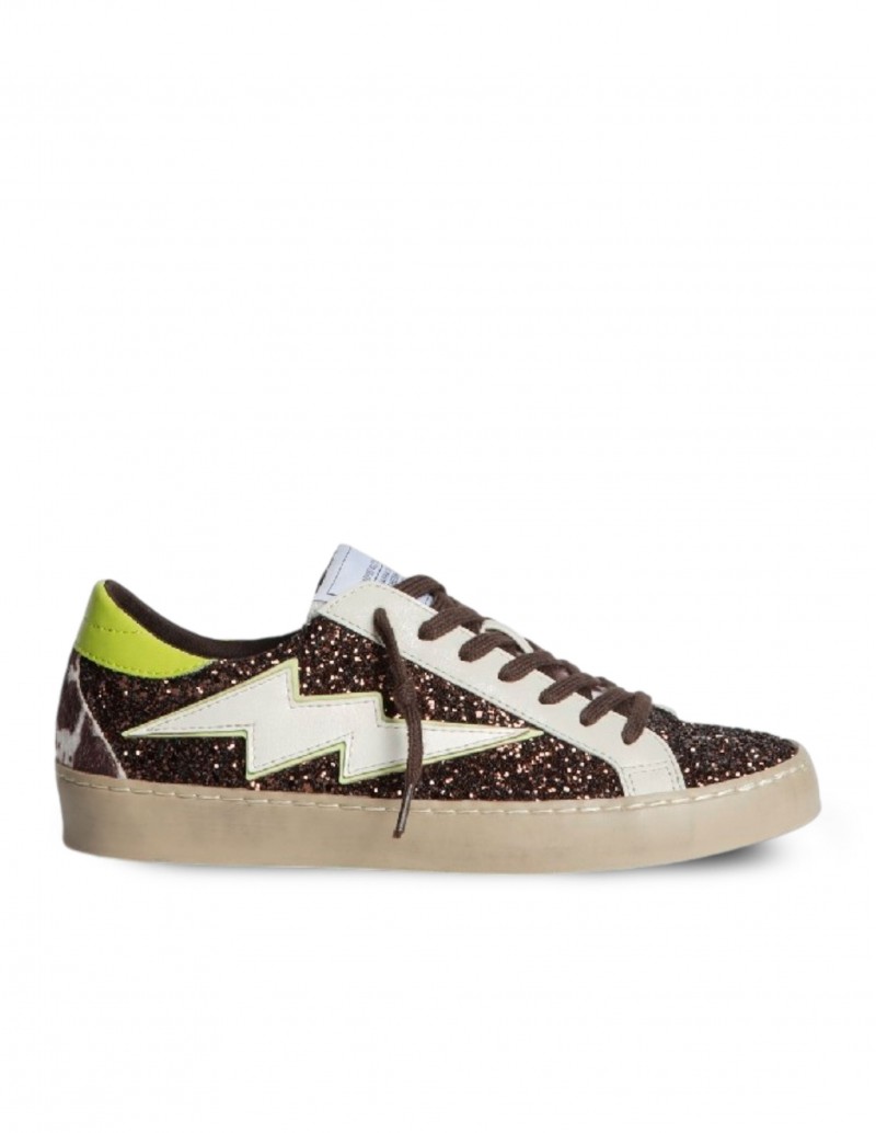 CORINA Zapatilla Glitter Marrón