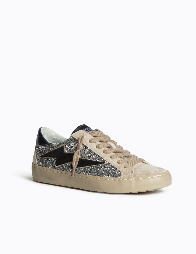 CORINA Zapatillas Rayo Purpurina Plata 2