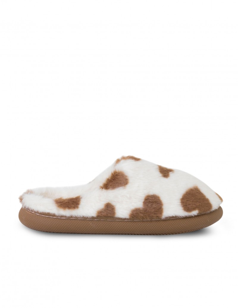 Zapatilla Casa Corazones Marrón