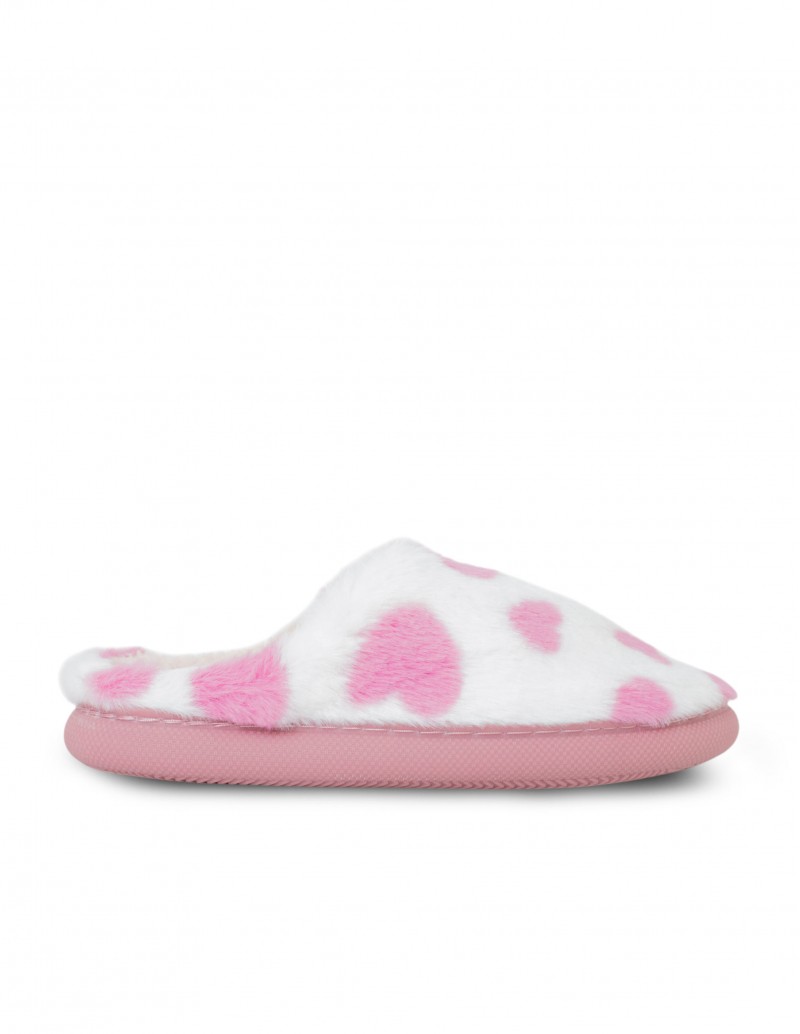 Zapatilla Casa Corazones Rosa