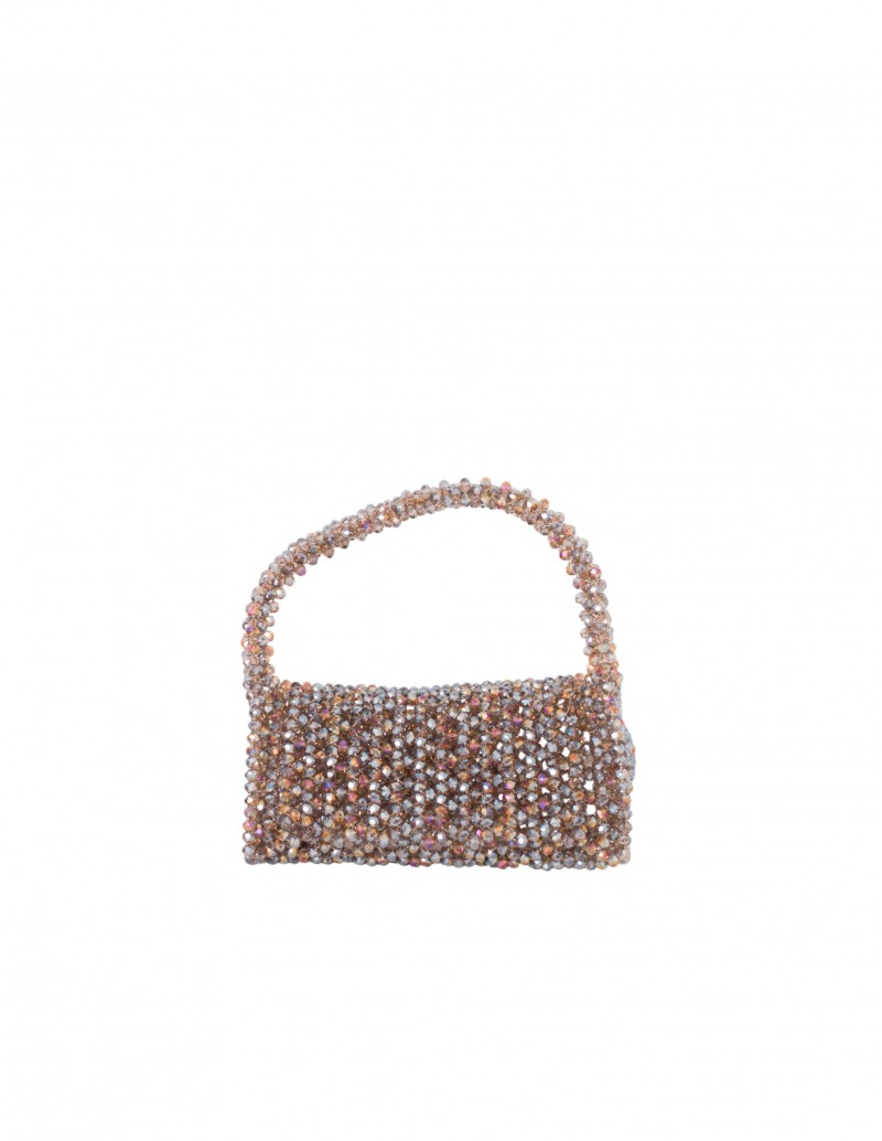 Bolso Abalorios Joya Pardo