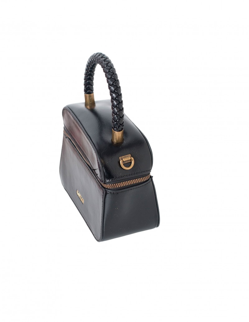 bolso negro mini asa trenzada