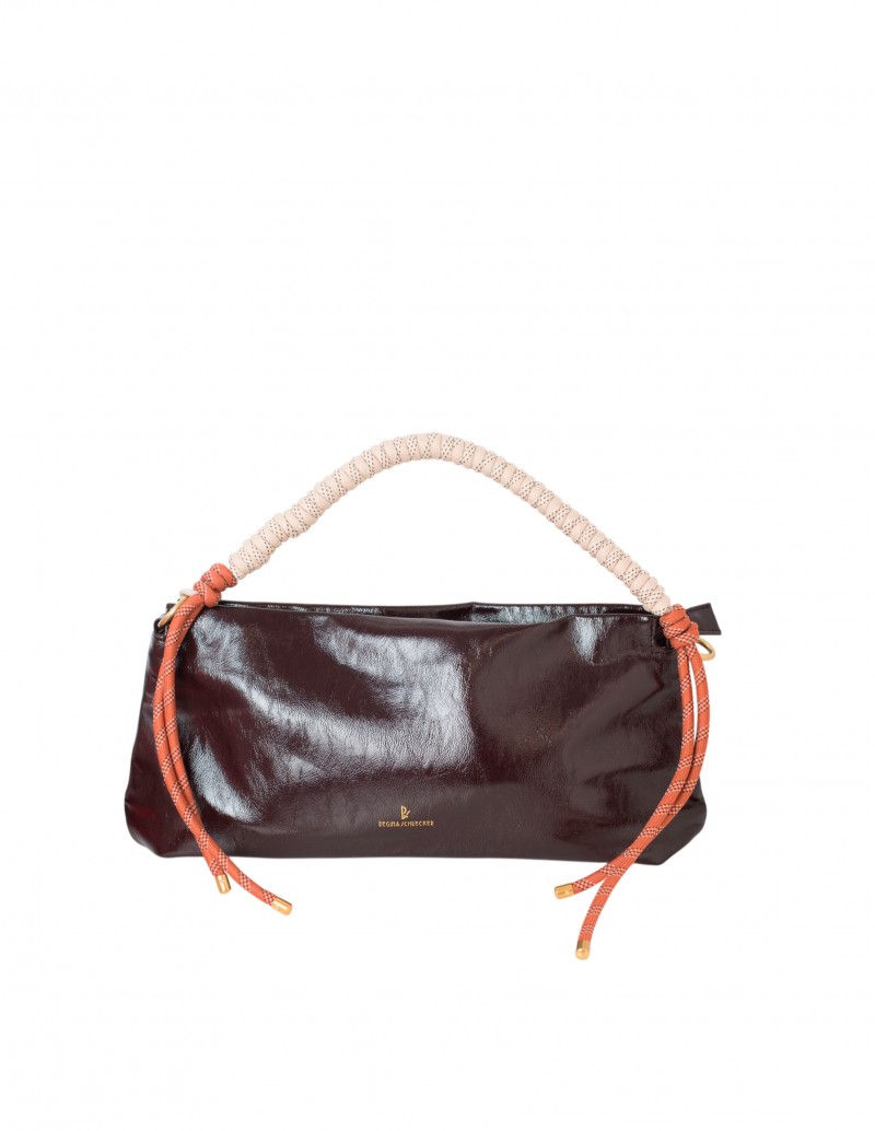 Bolso Pouch Charol Asa Trenzada