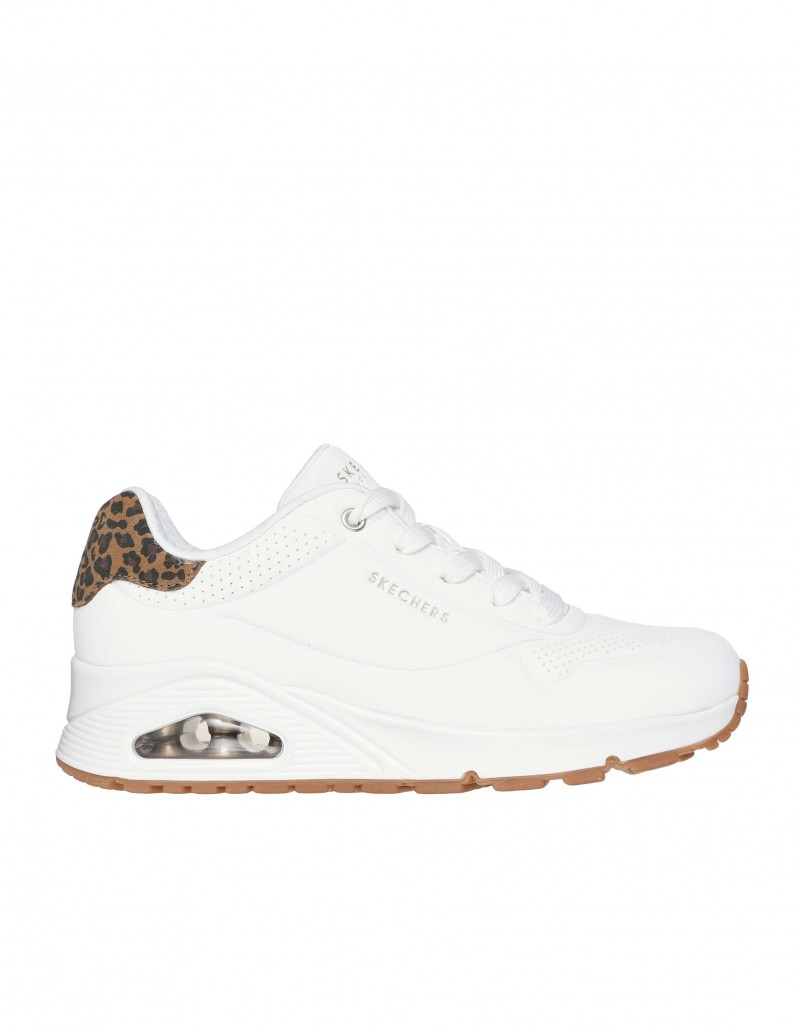 SKECHERS Uno - Jungle Nite Leopardo Blanco