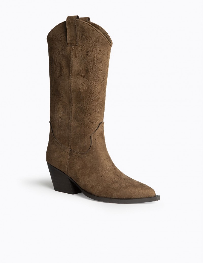 CORINA Bota Cowboy Serraje Camel 2