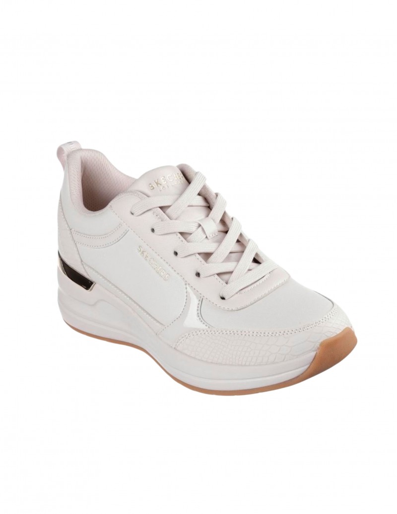 zapatilla cuña blanca skechers