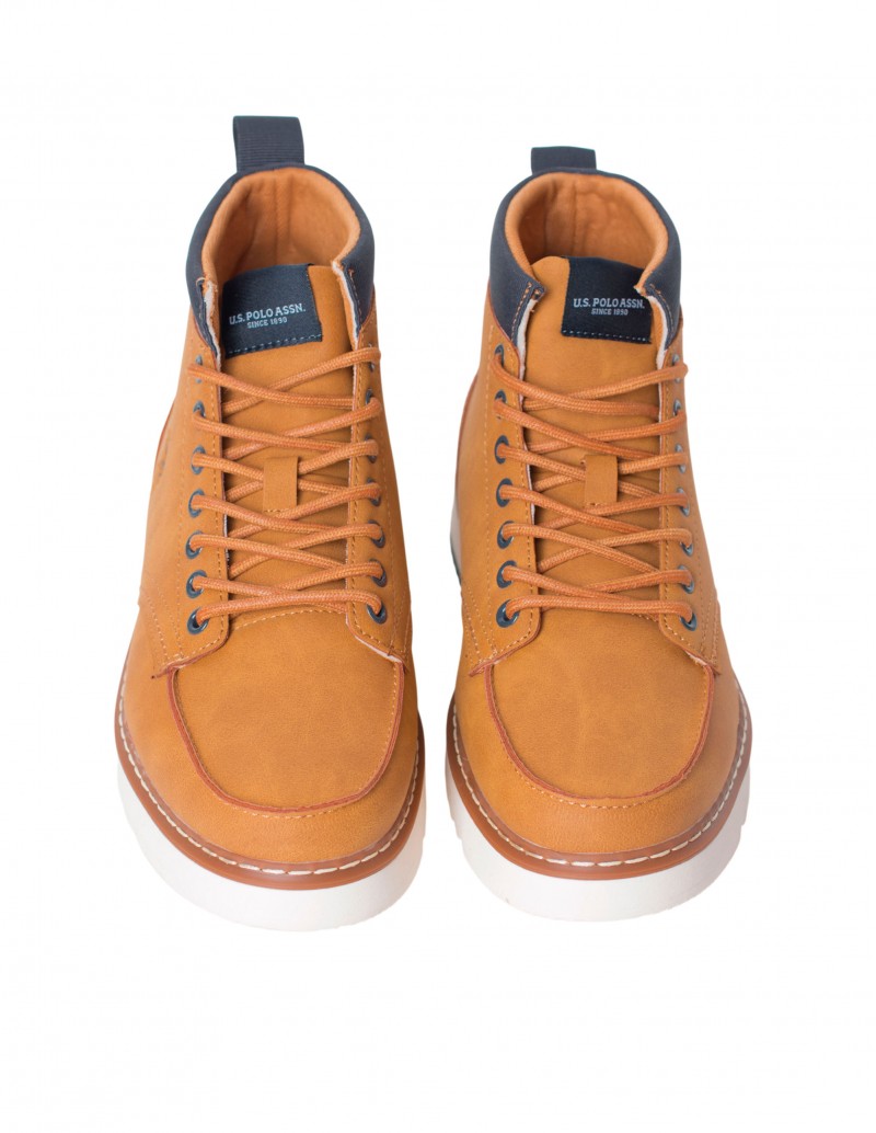 botines cordones mostaza hombre