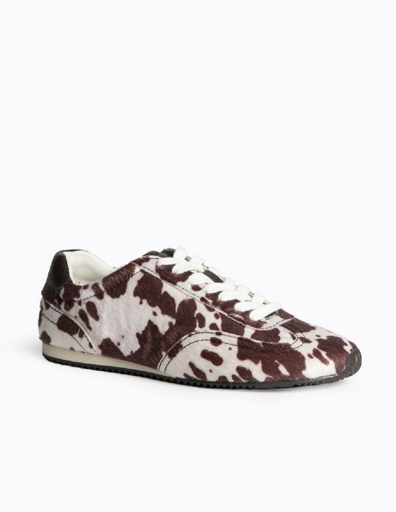 Zapatillas estampado de vaca estilo retro