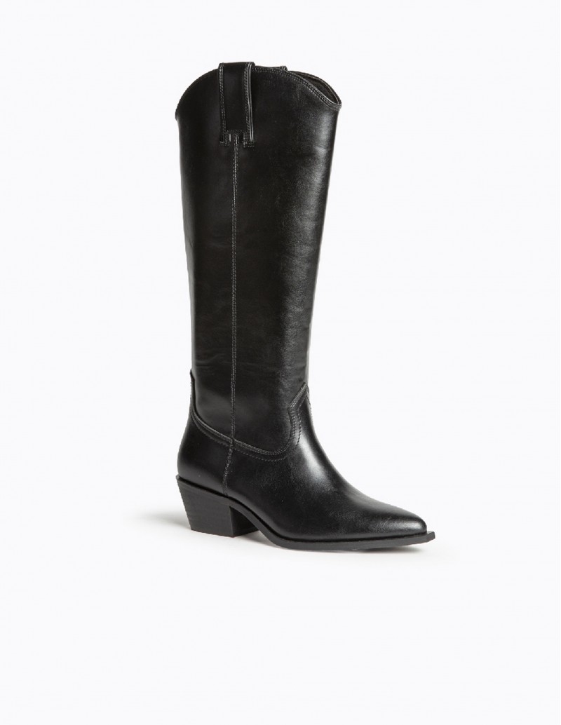 bota campera de caña alta negra