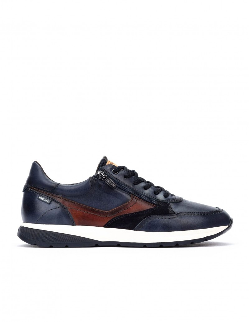 PIKOLINOS Zapatilla Piel Getafe Azul Marino