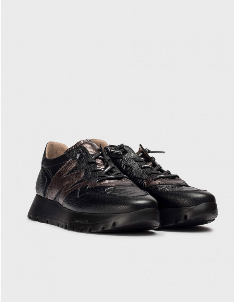 Zapatilla con cuña Odisei 91 Negro