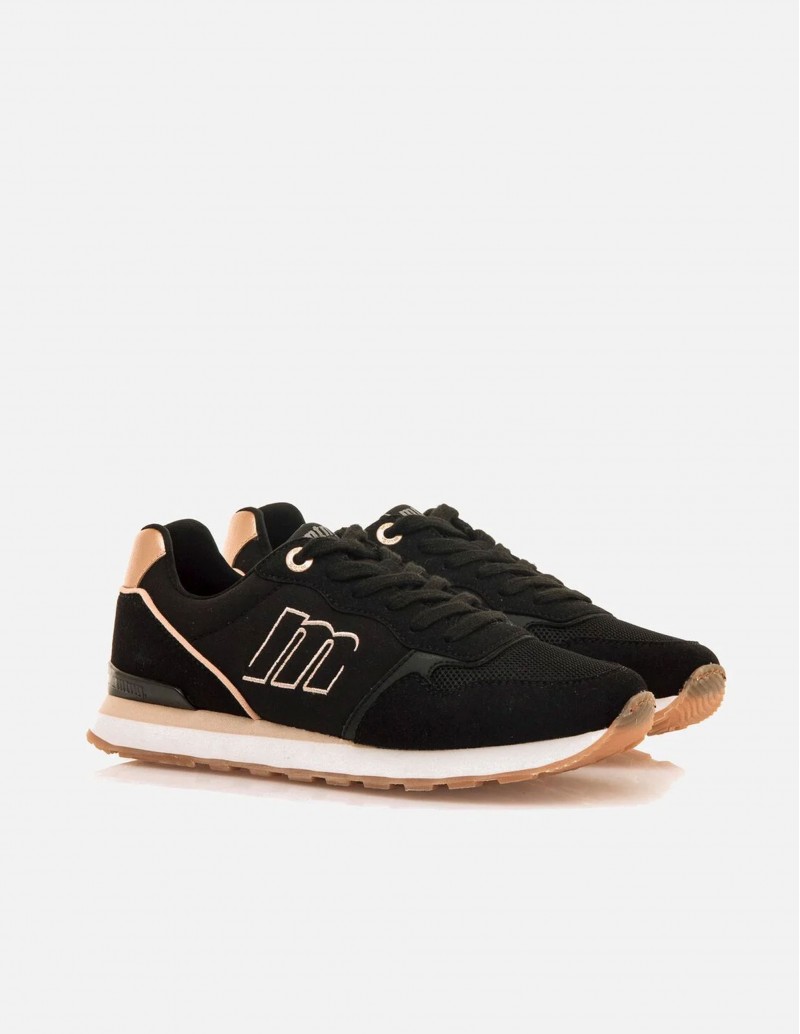 zapatillas joggo classic negro y rosa