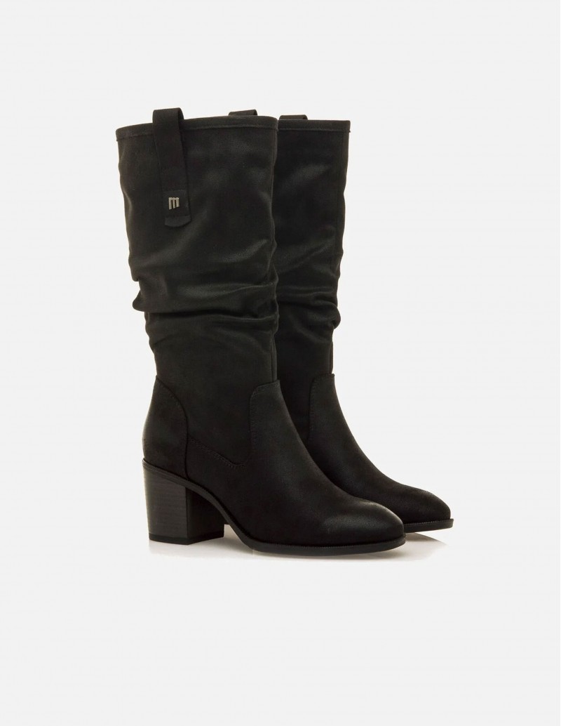 Bota negra caña arrugada Miriana