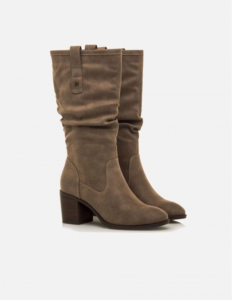 Bota taupe caña arrugada Miriana