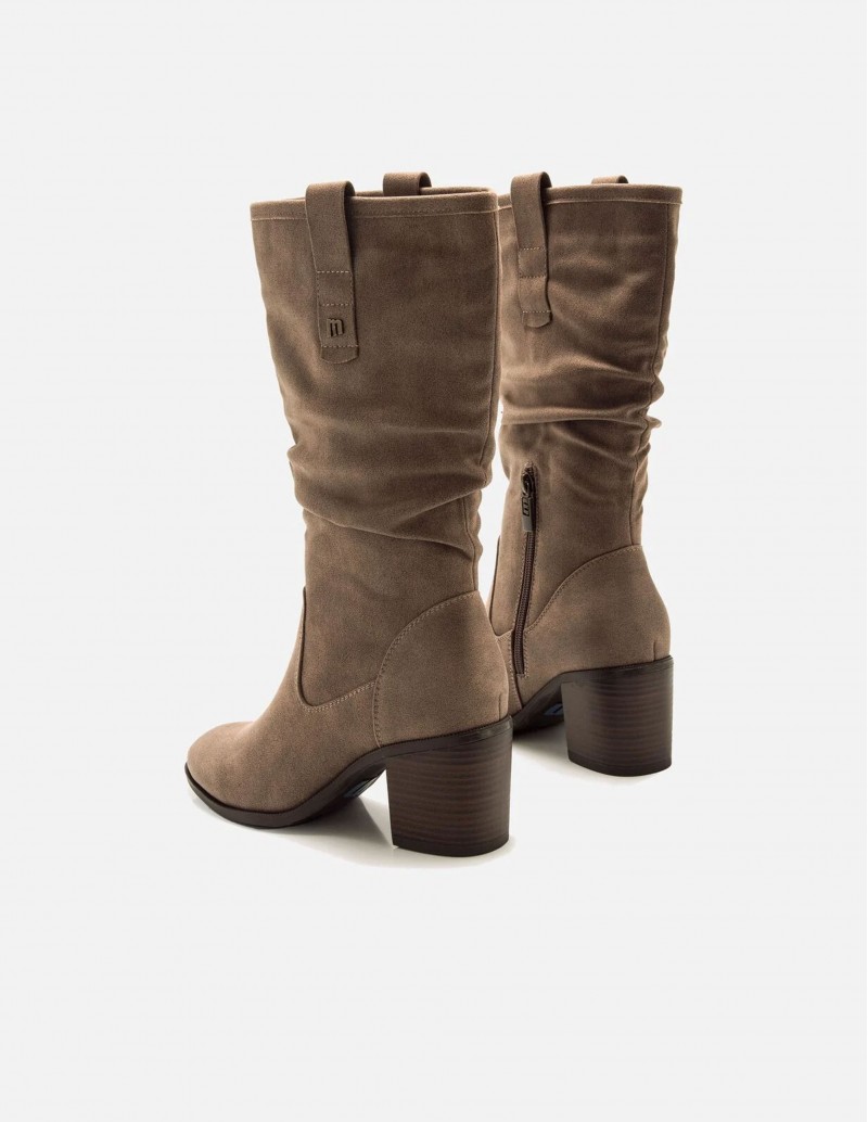 botas taupe caña arrugada