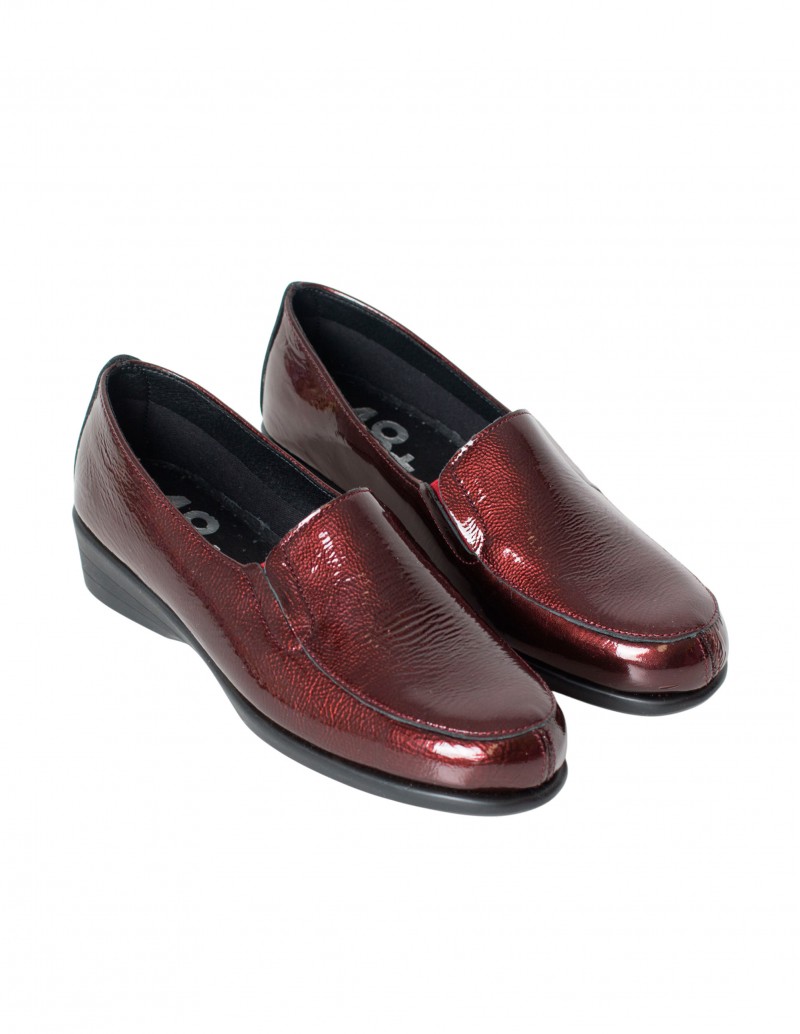 Mocasines de charol burdeos con cuña - 48 HOURS