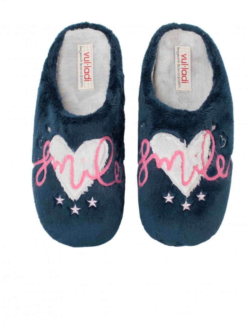 VULLADI Zapatilla Casa Abierta Smile Azul Marino