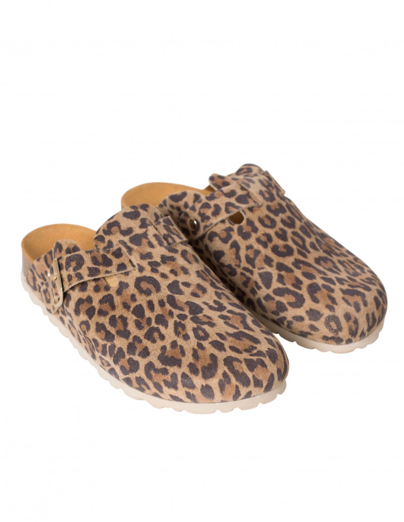 zuecos mujer animal print