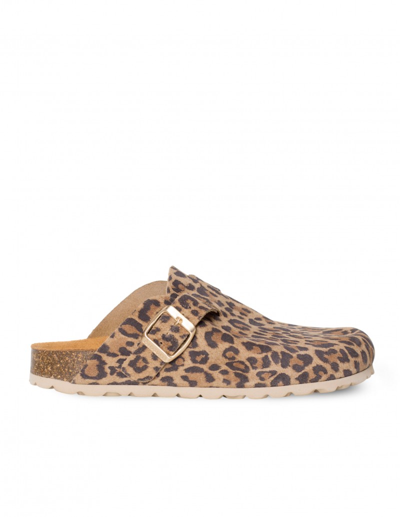AUTENTI Zueco Bio Hebilla Leopardo