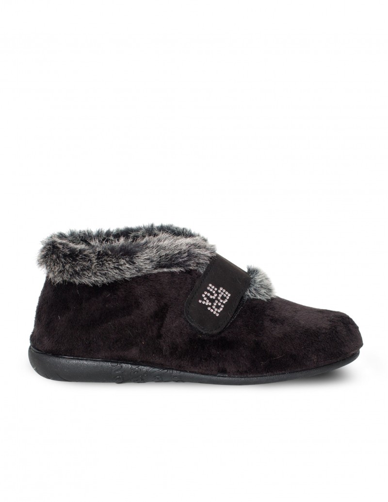 VULLADI Zapatilla Casa Bota Velcro Negra