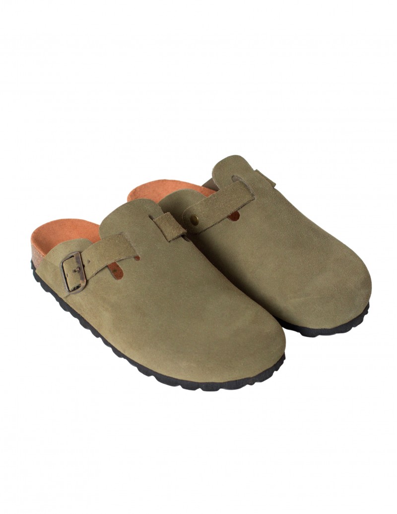 Zueco Bio Hombre Serraje Verde - Autenti