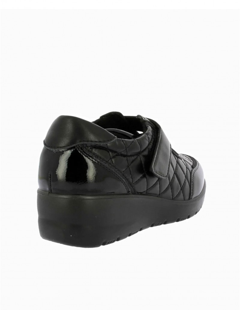 zapato negro velcro mujer