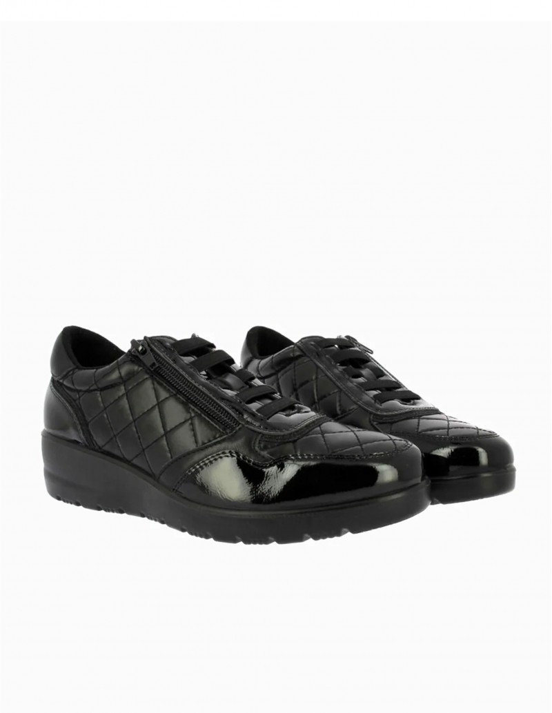Zapato Negro con Diseño Acolchado de Rombos - Doctor Cutillas