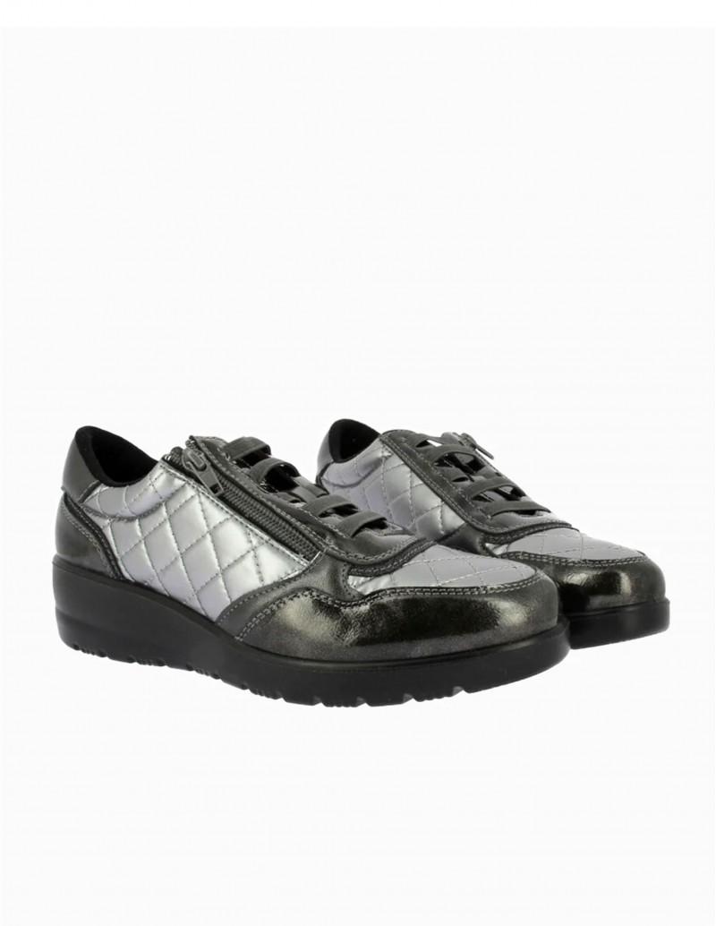 Zapato con Diseño Acolchado Plata - Doctor Cutillas