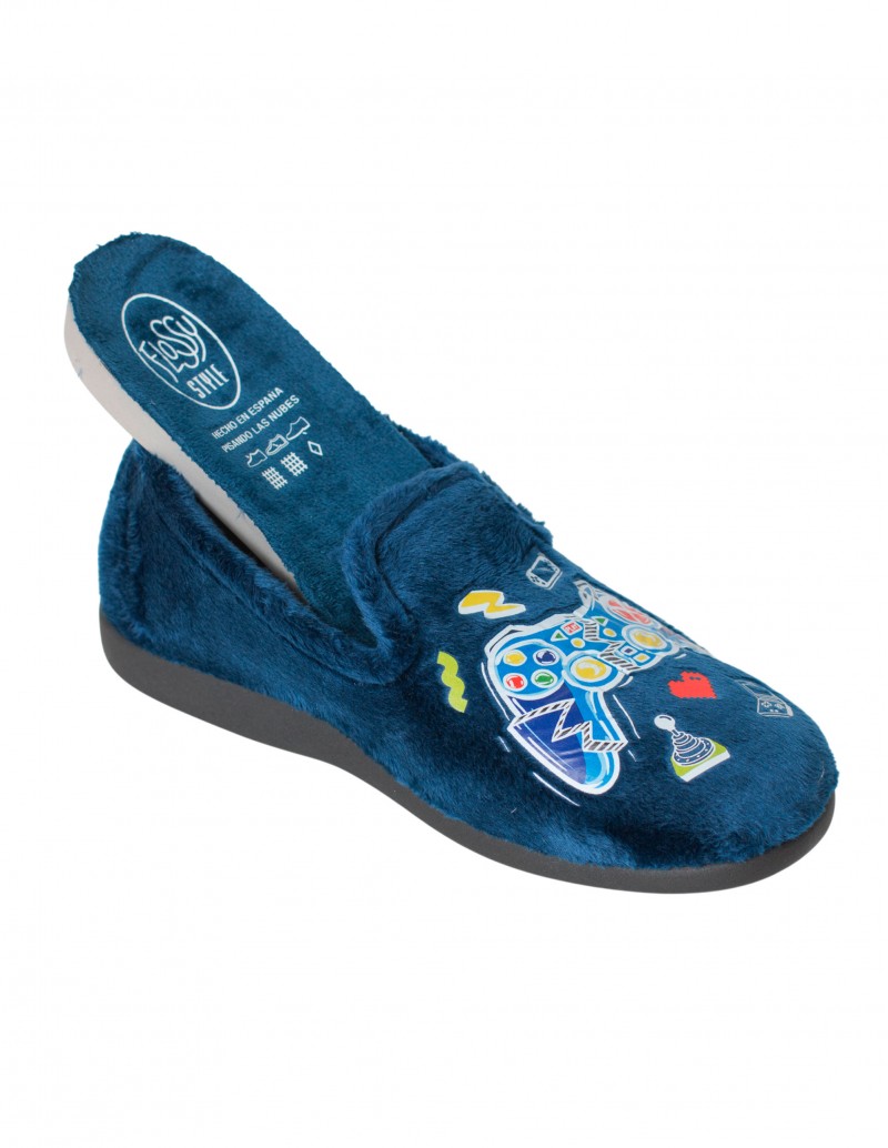 zapatillas casa pelo marino hombre