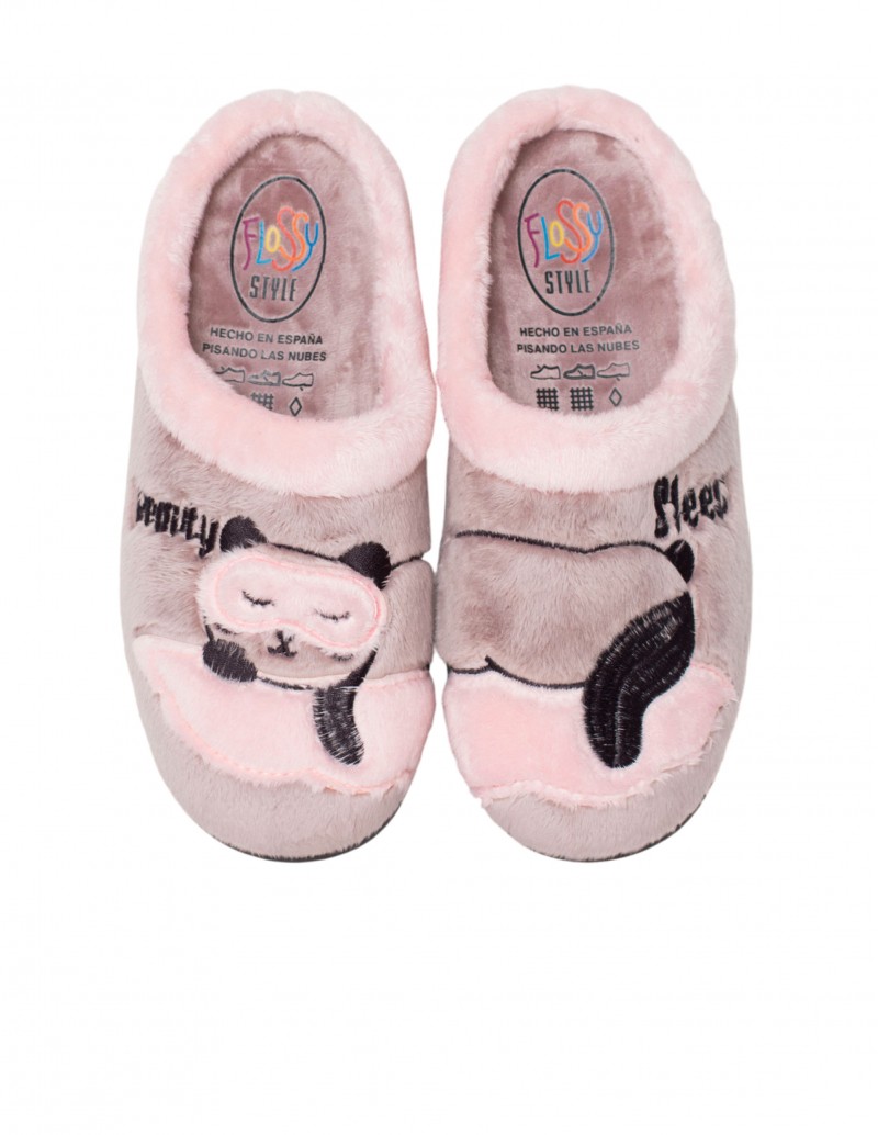 Zapatillas de Casa Oso Panda Abiertas para Mujer