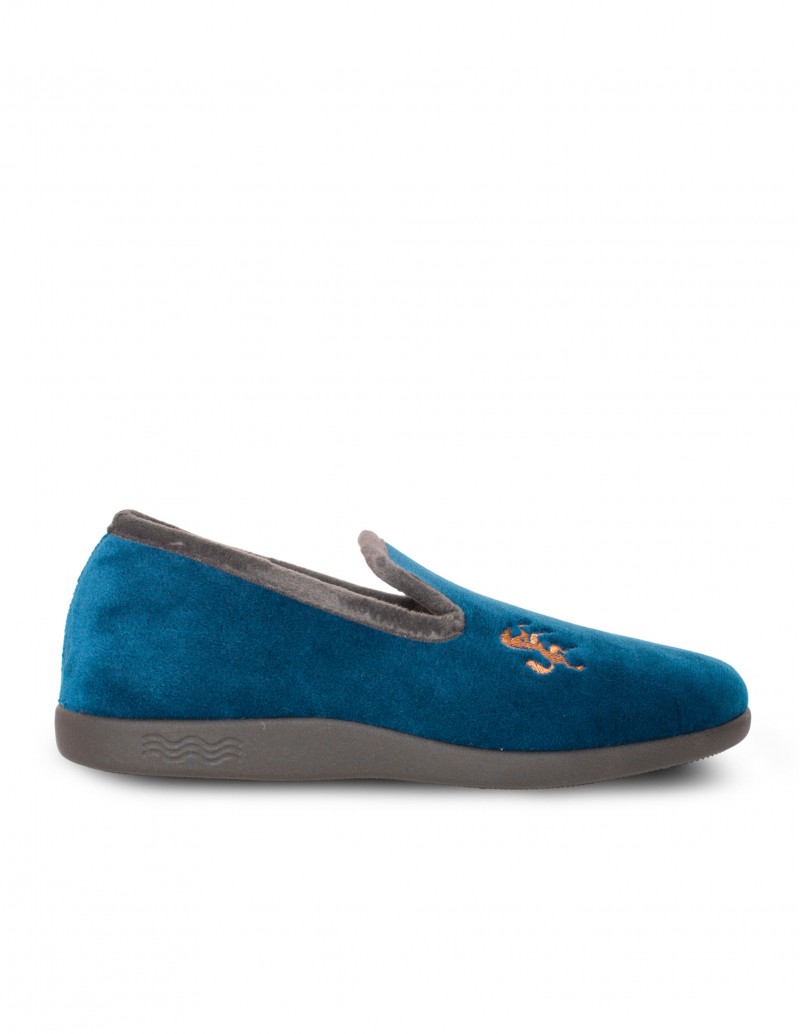 Zapatilla Casa Cerrada Pelo Azul Marino