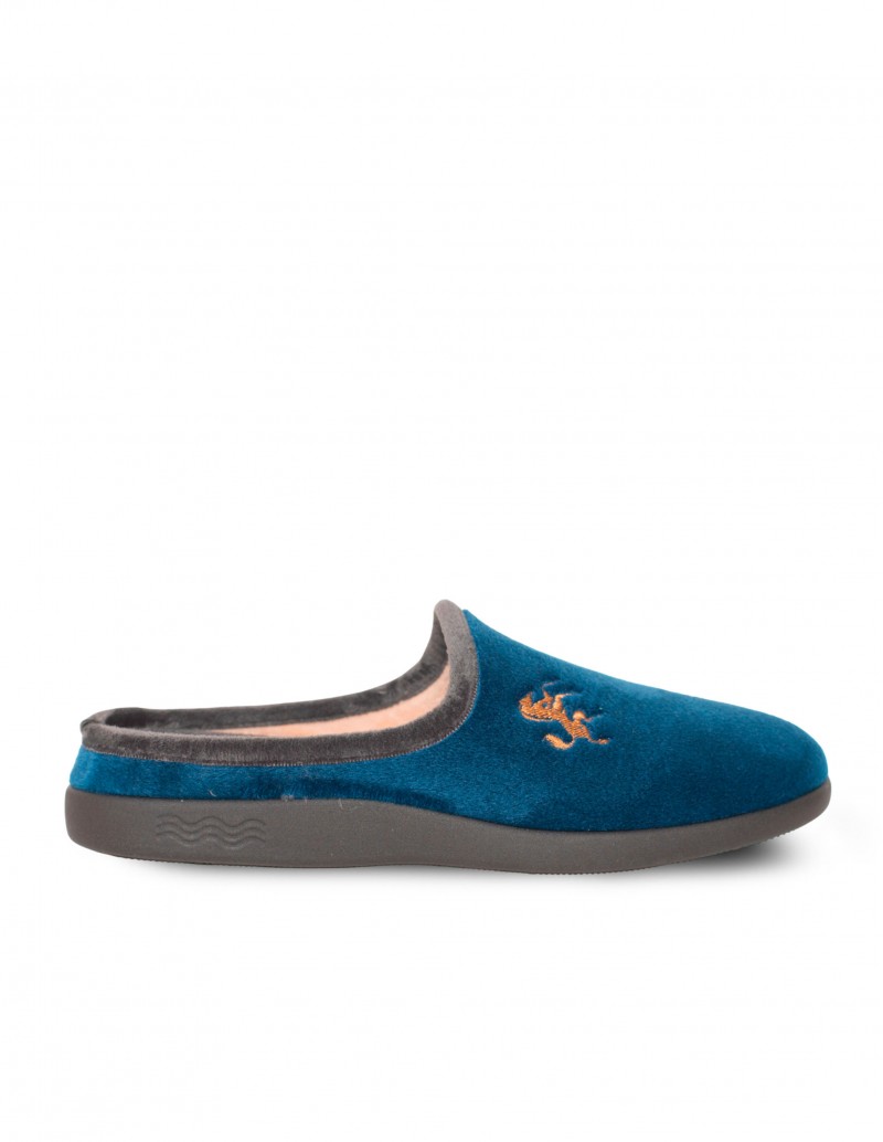 Zapatilla Casa Abierta Pelo Azul Marino