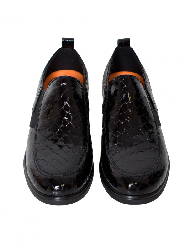 mocasines de mujer charol negro